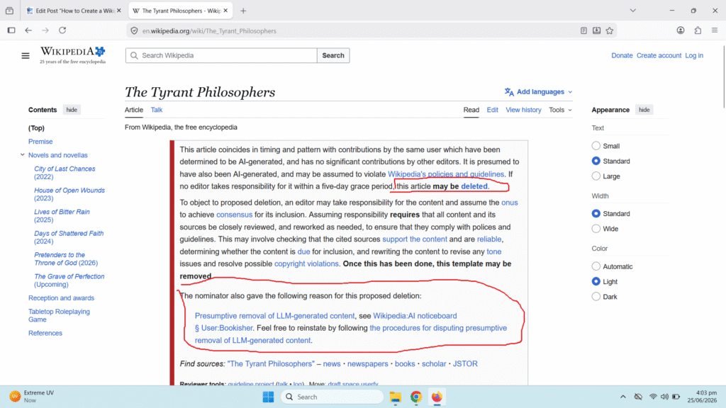 wikipedia llm and ai for content writing