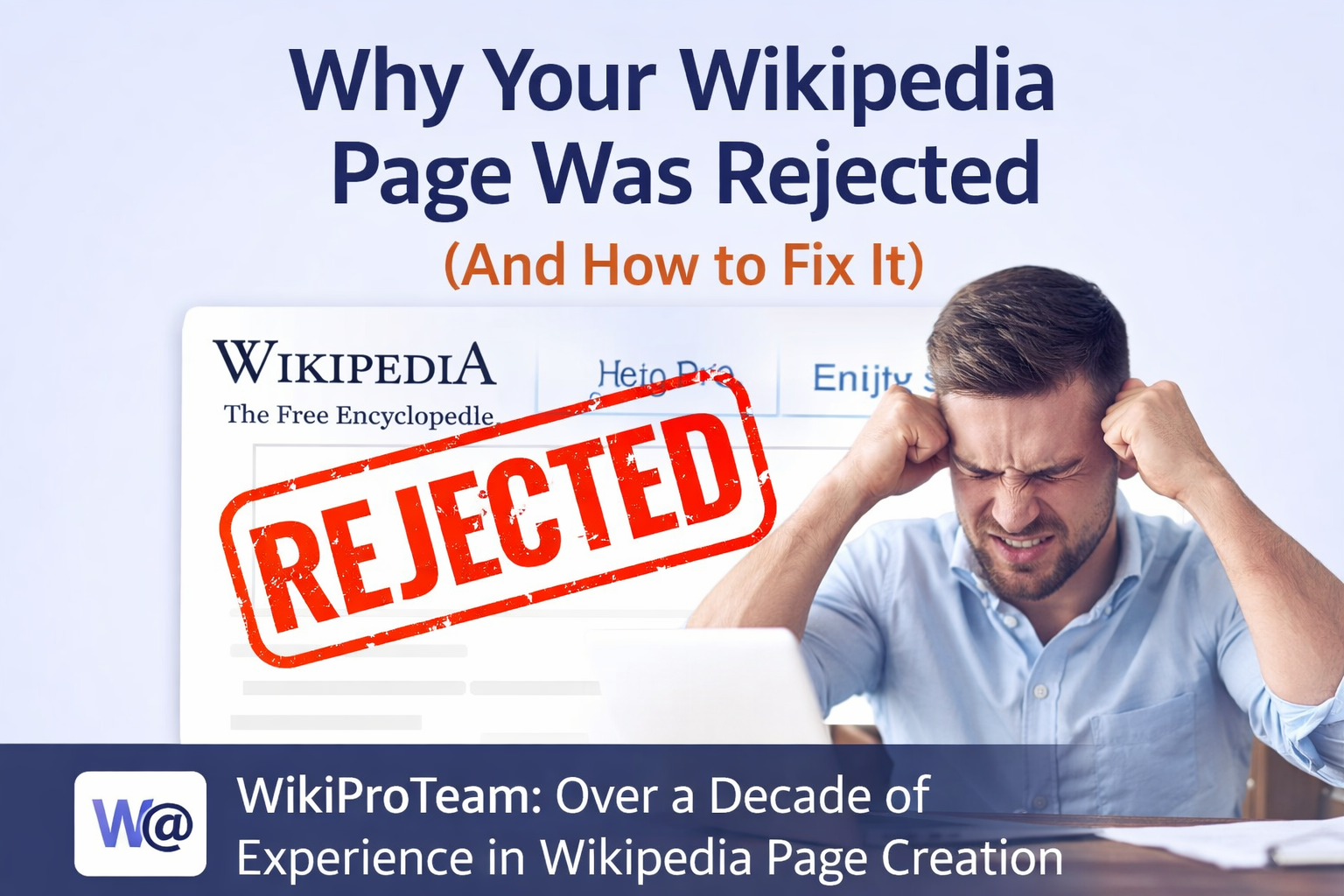 wikipedia page was rejected